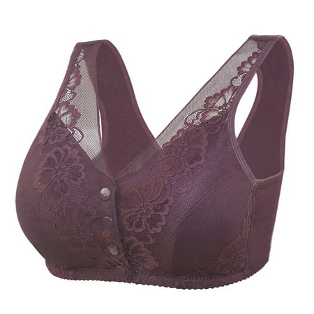 

Knosfe Women s Support Front Close Wireless Bra Sports Lace Bralette Lightly Comfort Bras for Women XXXL