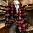 thumbnail image 2 of hlysgo Mens Plaid Christmas Sport Jacket Regular Fit Snowflake Print One Button Lapel Xmas Blazers Jackets Trendy Winter Holiday Party Blazer Red XL, 2 of 7