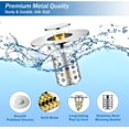 thumbnail image 4 of Universal Bathroom Sink Stopper, Pop Up Sink Drain Strainer Plug with Removable Stainless Steel Filter Basket Hair Catcher, Bathroom Bathtub Drain Stopper for 1.1-2.36 Inch Basin(1PACK), 4 of 9