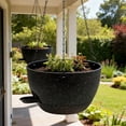 thumbnail image 2 of Self Watering Hanging Planters, 2 Pack 10'' Plastic Pots with Drainage Holes & Reservoir Tray (Speckled Black) | Indoor & Outdoor Use for Ferns, Ivy, Herbs, Succulents, 2 of 7