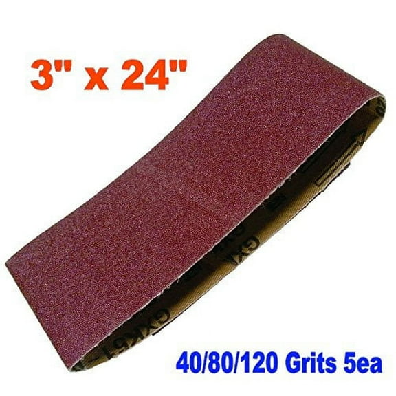 MTP Brand 15X 3x24" Assorted 40/80/120 Grits Sanding Belts Aluminium Oxide Sander Abrasive 75mm for Makita Black and Decker