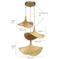 thumbnail image 3 of ELE Light & Decor Modern Adjustable 3-Light Tan Pendant Light, 3 of 5