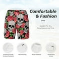 thumbnail image 5 of Gaeub Skull and Roses Mens Swim Trunks Stretch Beach Shorts Quick Dry for Men Swim Shorts Swimwear with Pockets- Large, 5 of 9