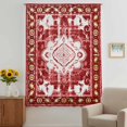 thumbnail image 3 of Red Boho Sheer Curtains 54 Inches Long, Multicolored Colorful Tainted Pattern Tribal Light Filering Curtains, Breathable Simi Curtain Privacy Drapes for Kitchen Bathroom Small Window Treatment, 3 of 9