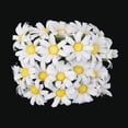thumbnail image 3 of 100 piezas de cabezas de flores artificiales de margaritas de tela para bodas, fiestas, manualidades a granel, color blanco, 3 of 7