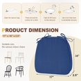 thumbnail image 6 of Indoor Chair Cushions for Dining Chairs, D-Shaped Chair Pads with Ties, Non Slip Dining Chair Cushions, 17" x 16" x 2.5", Blue, 4 Pack, 6 of 14