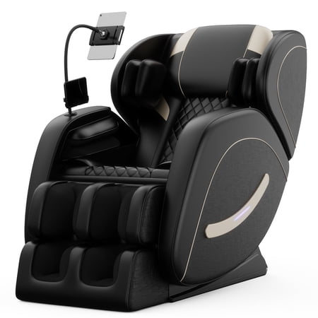 Full Body Massage Chair, Sesslife Zero Gravity Shiatsu Recliner with Air Pressure, Heating, Leg Auto Extension, Air Bags, Foot Rollers, Bluetooth, LED Lights and Portable Stand for Living Room, Black