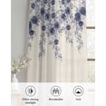 thumbnail image 6 of Vintage Navy Blue Roses Sheer Curtains 39 Inch Length 2 Panels Set for Living Room/Bedroom, Spring Floral Elegant Pastoral Retro Art Kitchen Curtains Grommet Curtains Window Treatments 27.5"x39"x2, 6 of 7