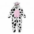 thumbnail image 4 of Teen Boys Costume Cow Costume Unisex Long Sleeve Zip up Jumpsuit Animal Costume Kids Girls Dress up Clothes 11-12 Years Boys Halloween Costume, 4 of 7