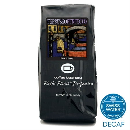 Coffee Beanery Espresso Perfecto® Coffee SWP Decaf 12oz. (Whole (Best Decaf Espresso Beans)