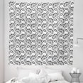 thumbnail image 1 of Black and White Tapestry, Monochrome Floral Composition in Hand-drawn Style with Curly Details, Fabric Wall Hanging Decor for Bedroom Living Room Dorm, 5 Sizes, Black and White, by Ambesonne, 1 of 1