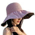thumbnail image 5 of Women Fisherman Hat Solid Color Decorative Lightweight Vinyl Portable Hear Isolation Layer Hollow Out Big Brim UV Protection Women Beach Hat Outdoor Supply, 5 of 8