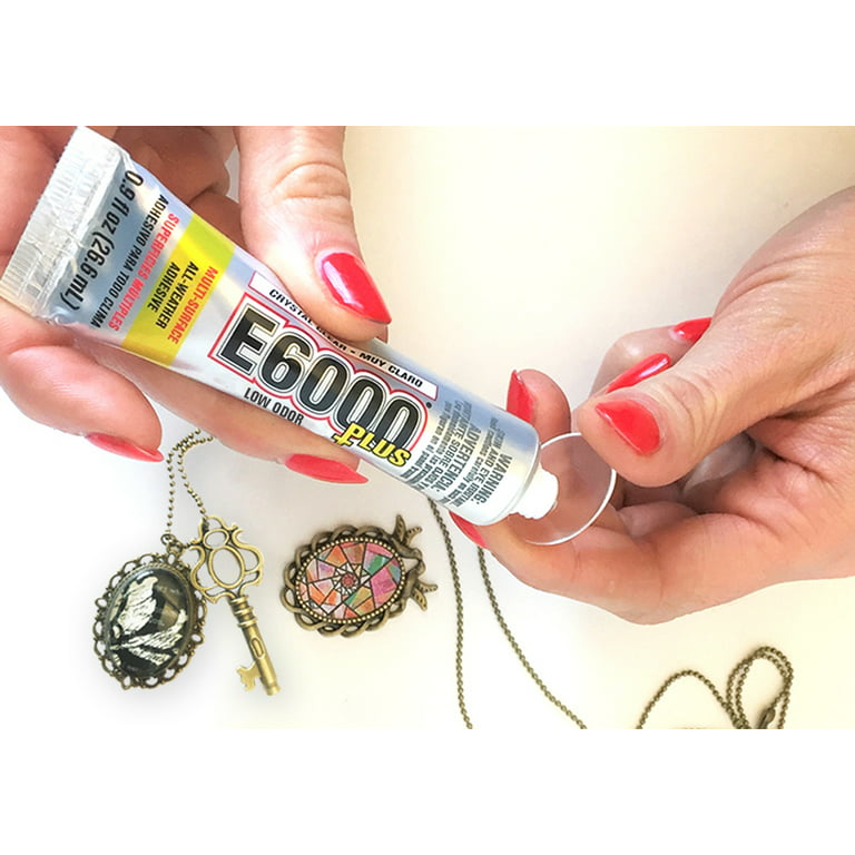 Eclectic Products inc. E6000 Plus Multi-Purpose Clear Glue, Waterproof and  Paintable, Strong Flexible Craft Adhesive for Wood, Glass, Fabric, Ceramic,  Metal and More, 56.1ml : : DIY & Tools