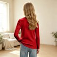 thumbnail image 4 of Girls Long Sleeve Tee Solid Ribbed Crew Neck Slim Fit Basic Fall Uniform Shirts, 4 of 6