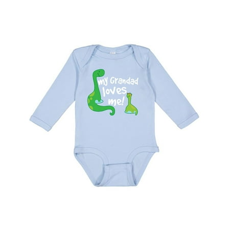 

Inktastic Grandad Loves Me Dinosaur Gift Baby Boy Long Sleeve Bodysuit