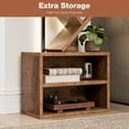 thumbnail image 4 of Casacomoda 6 Tier Tall Tree Bookshelf with LED Lights, Bookcase with Double Storage Cabinet, Narrow Corner Display Shelf, Floor Standing Organizer for Living Room, Bedroom, Home Office, Brown, 4 of 8