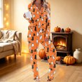 thumbnail image 2 of Edvintorg Pajama Sets for Women 2 Piece Halloween Printed Pjs Sleepwear Lounge Set Button Down Shirt and Pant Plus Size Omen's Clothing Orange L, 2 of 8