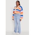 thumbnail image 4 of Womens Plus Size Daisy Striped Cropped Button Front Cardigan, 4 of 5