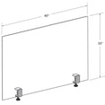 thumbnail image 2 of 30" x 40" Acrylic Protective Shield with Metal Counter Edge Clamp. Plexiglass Protection., 2 of 7