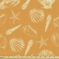 thumbnail image 1 of Shells Fabric by the Yard, Etching Sketch of Underwater Marine Scallop and Ladder Horn, Upholstery Fabric for Dining Chairs Home Decor Accents, 10 Yards, Orange and Cream by Ambesonne, 1 of 4