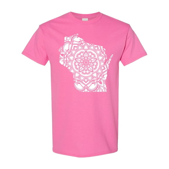 Inktastic Wisconsin Silhouette Mandala T-Shirt