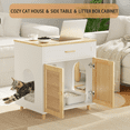 thumbnail image 5 of QUNTTINA 23.62'' Multi-Functional Cat Litter Box Furniture, Cat Litter House with Sisal Doors, Black, 5 of 9