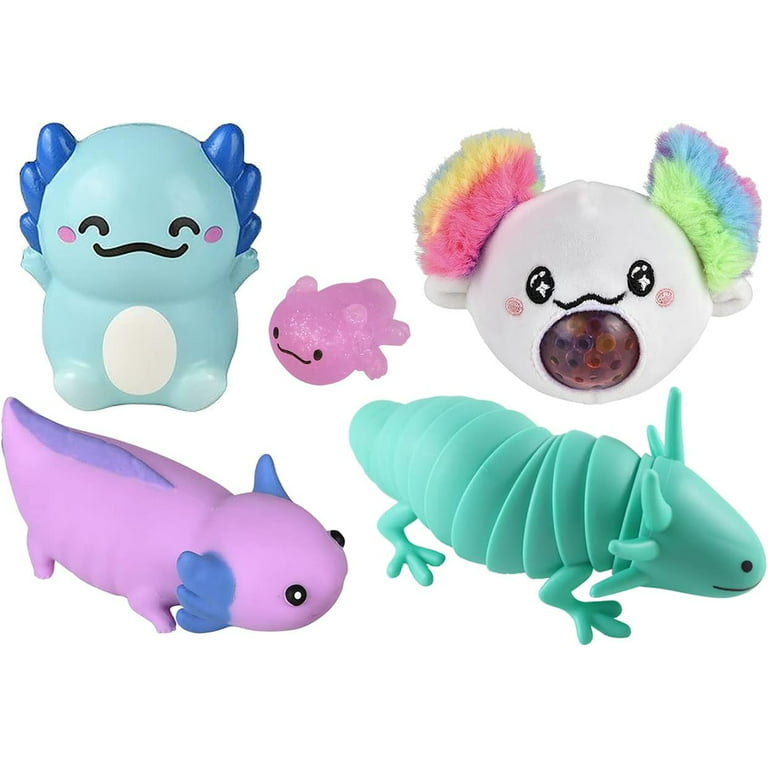 Small 3.25 Axolotl Slow Rise Squishy Toys - Memory Foam Party Favors, Prizes, OT 1 Random Color