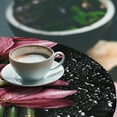 thumbnail image 2 of Ambesonne Flower Fitted Round Tablecloth, Plum Orchids and Water Drops, 40"- 44" Diameter, Dark Mauve and Charcoal Grey, 2 of 4