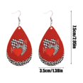 thumbnail image 3 of HongHeng 1 Pair Heart Leather Earrings for Women Wedding Lightweight Teardrop Dangle Heart Valentines Day Gift, 3 of 6