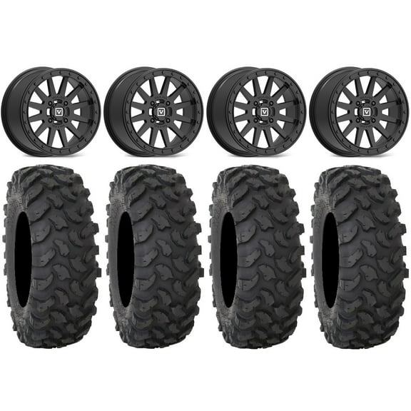 Valor V05 Beadlock 15" Wheels Black 35" XTR370 Tires Can-Am Commander Maverick Renegade Outlander Defender
