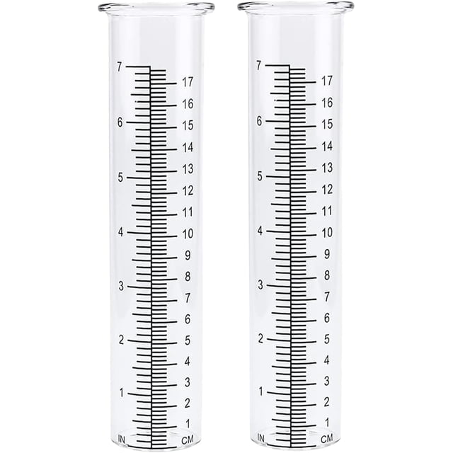Pluviómetro mejorado, tubo de plástico texturizado de repuesto de 8,3 pulgadas, paquete de 2