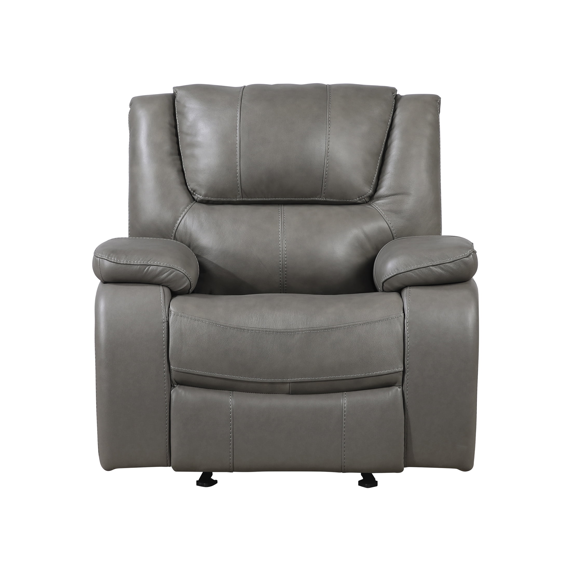 OakvillePark Arlisse Leather Match Glider Manual Reclining Chair, Gray