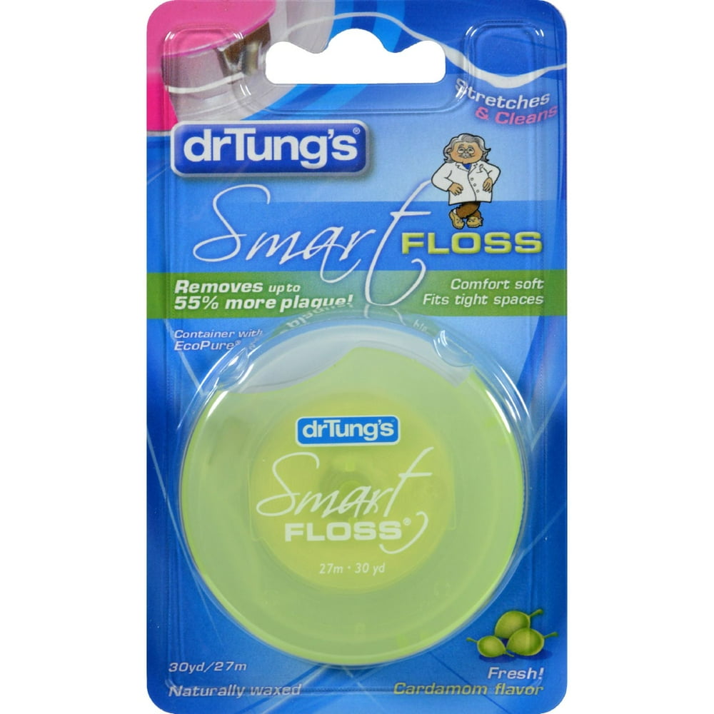 Dr. Tung's Smart Floss, 30 yds, Natural Cardamom Flavor 1 ea Colors May Vary (Pack of 3