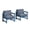 Blue Frame/Gray Cushion, variant on KINGYES Outdoor Loveseat, HDPE All Weather Use Conversation Couch, for Patio Backyard, Gray Frame with Gray Cushions