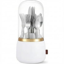 Bohorizon Rotating Utensil Holder Counter, Silverware Organizer and Storage, Cutlery Caddy with Lid