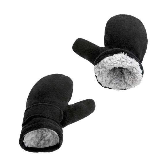 Injueey 1 par de manoplas para niños, funda para los dedos de invierno, cubiertas para los dedos forradas, cómoda manopla para niños, manopla para Suministros térmicos Negro Injueey HA060203-02B