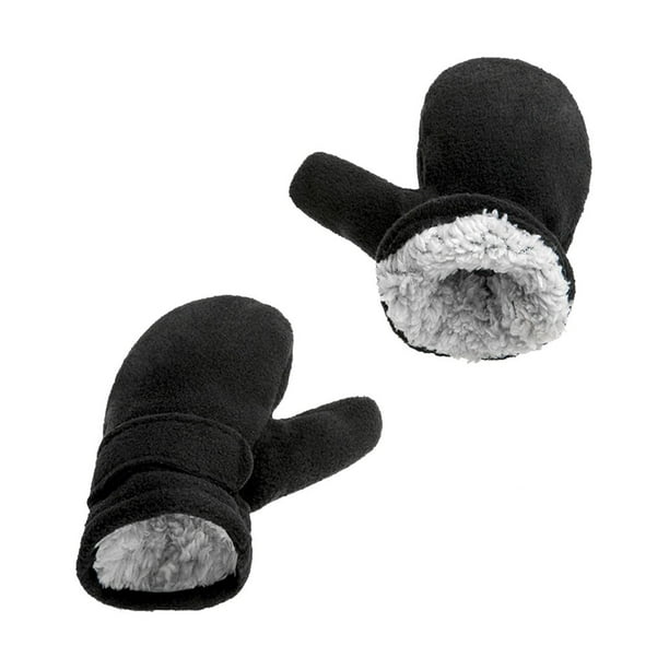 Inteprter 1 par de manoplas para niños, guantes para cubrir los dedos, accesorios de ropa cómodos, manopla térmica para niños pequeños para al Suministros térmicos Negro Inteprter HA060203-02B