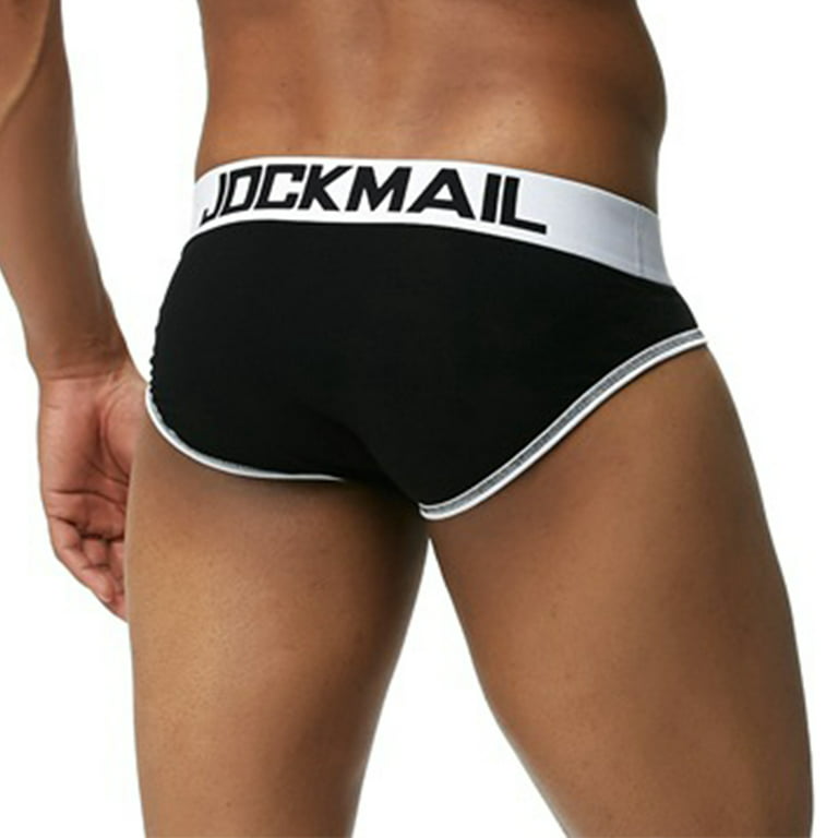 OVTICZA Mens Jock Strap Jockstrap Underwear Male Supporters Athletic Briefs  Bikini L Black 