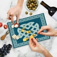 thumbnail image 5 of Celtic Cutting Board, Everlasting Knot Motif Representing 4 Elements Earth Water and Air, Decorative Tempered Glass Cutting and Serving Board, Small Size, Petrol Blue White, by Ambesonne, 5 of 5