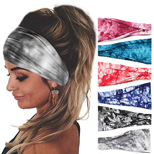Soft Wide Tie Dye Print Headband 3 inch Hair Wrap Women's Yoga Headwrap! 