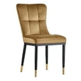 thumbnail image 4 of Modern Dining Chairs Set of 2 Velvet Kitchen Chairs with Upholstered Armless Side Chair Support Up to 440LBs, 4 of 5