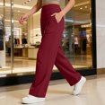 thumbnail image 5 of Wide Leg Yoga Pants for Women High Waisted Loose Fit Casual Summer Workout Lounge Trousers with Pockets, S, 5 of 5