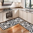 thumbnail image 3 of Kitchen Rugs Sets Of 2,Boho Black and White Diamond Central Ethnic Pattern Anti Fatigue Kitchen Mat Rugs Non Slip Washable,Decorative Kitchen Floor Mats for Kitchen,Sink,Laundry,17"x47"+17"x47", 3 of 5