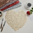 thumbnail image 5 of DefiDgd Valentine's Day Heart Shaped Placemats,Plastic Heart Shaped Place Mats Non Slip Heat Resistant Placemats for Valentines Day Indoor Outdoor Party Table Decoration(Gold), 5 of 7
