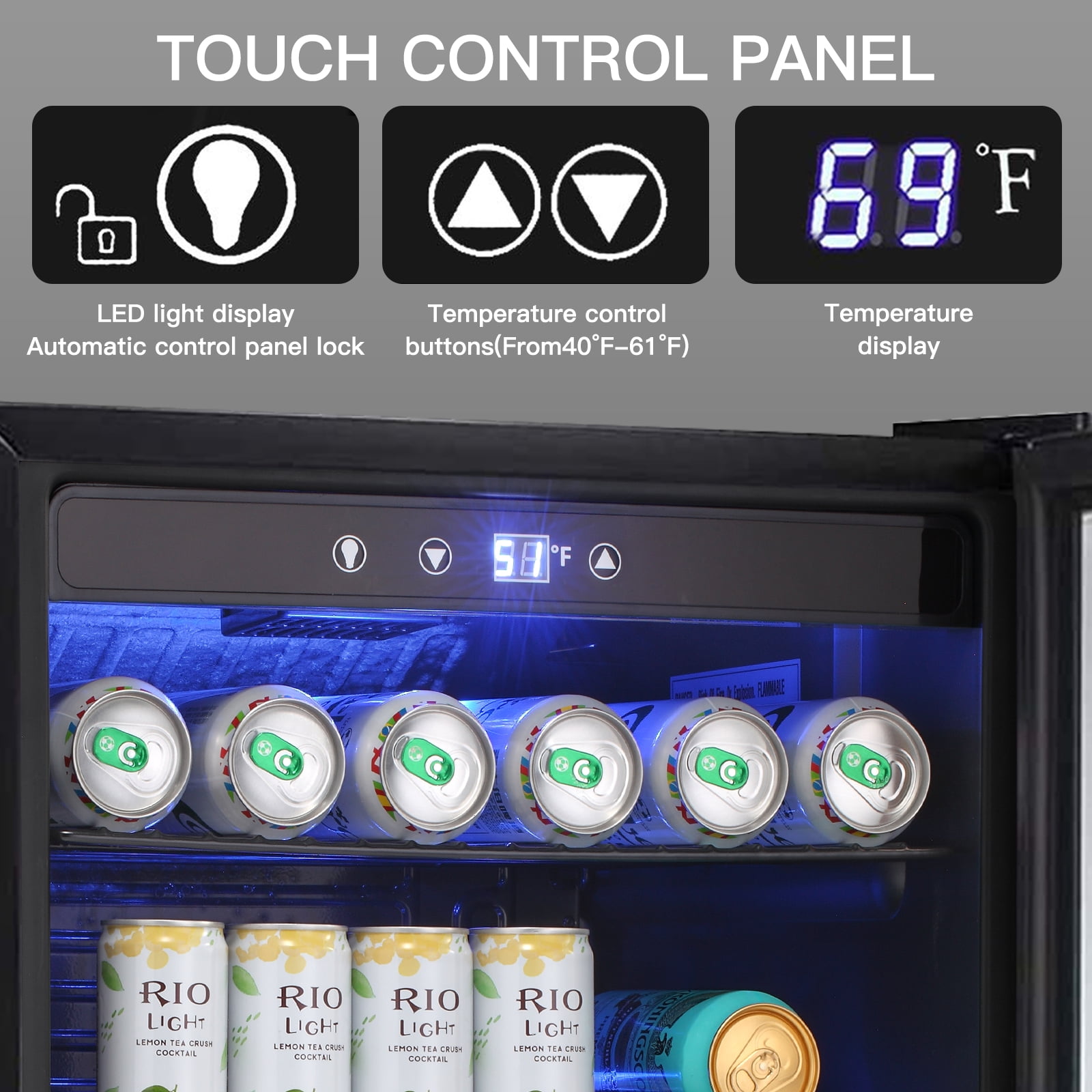 YUKOOL 4.4 Cubic Feet Freestanding Beverage Fridge - 145 Can YUKOOL 4.4 Cubic Feet Freestanding Beverage Fridge - 145 Can