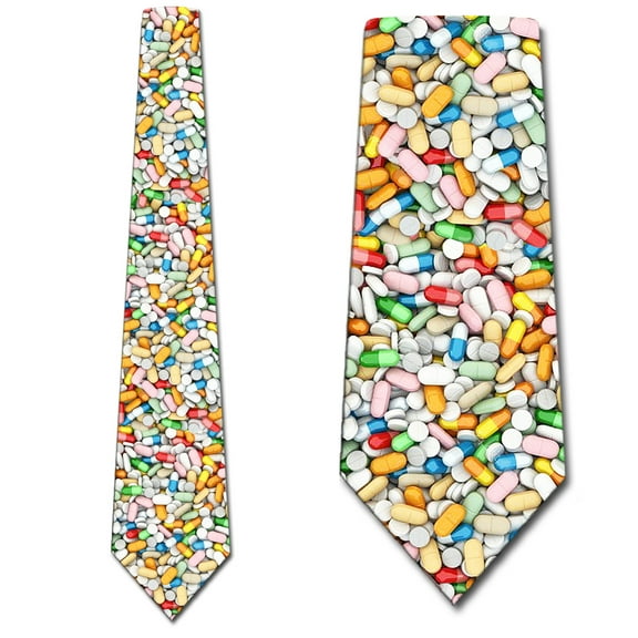 Pill Ties Mens Medical Necktie Medicine Tie Pharmacist Necktie by Three Rooker