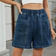 thumbnail image 1 of Women's Casual Denim Shorts High Waisted Stretch Washed Comfortable Summer Daily Vacation Basic Short Pants With Elastic Waistband For Ladies plus Size Yoga Pants for Women 2x Casual Romper Pants for, 1 of 5