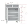 thumbnail image 5 of Yaiza 2 Door Shoe Storage Cabinet with 7 Shelves, White Wood, 5 of 6