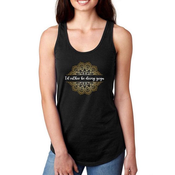 I'd Rather Be Doing Yoga Racerback Tank Women -Smartprints Designs, Female Medium