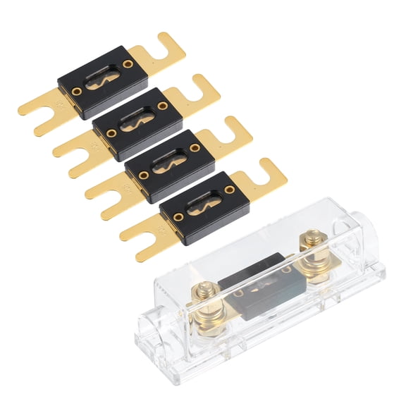 Unique Bargains 1 Set Car 1/0 2 4 AWG Wire Input and Output ANL Fuse Holder with 5pcs 80A ANL Fuses
